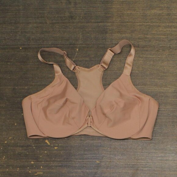 NEW Glamorise Size Front-Closure Smoothing Wonderwire Bra Cappuccino Brown 34C - Picture 9 of 12